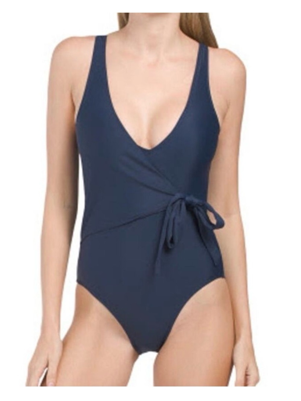 Summersalt Perfect Wrap One-Piece Swimsuit Navy Size 14 NWOT